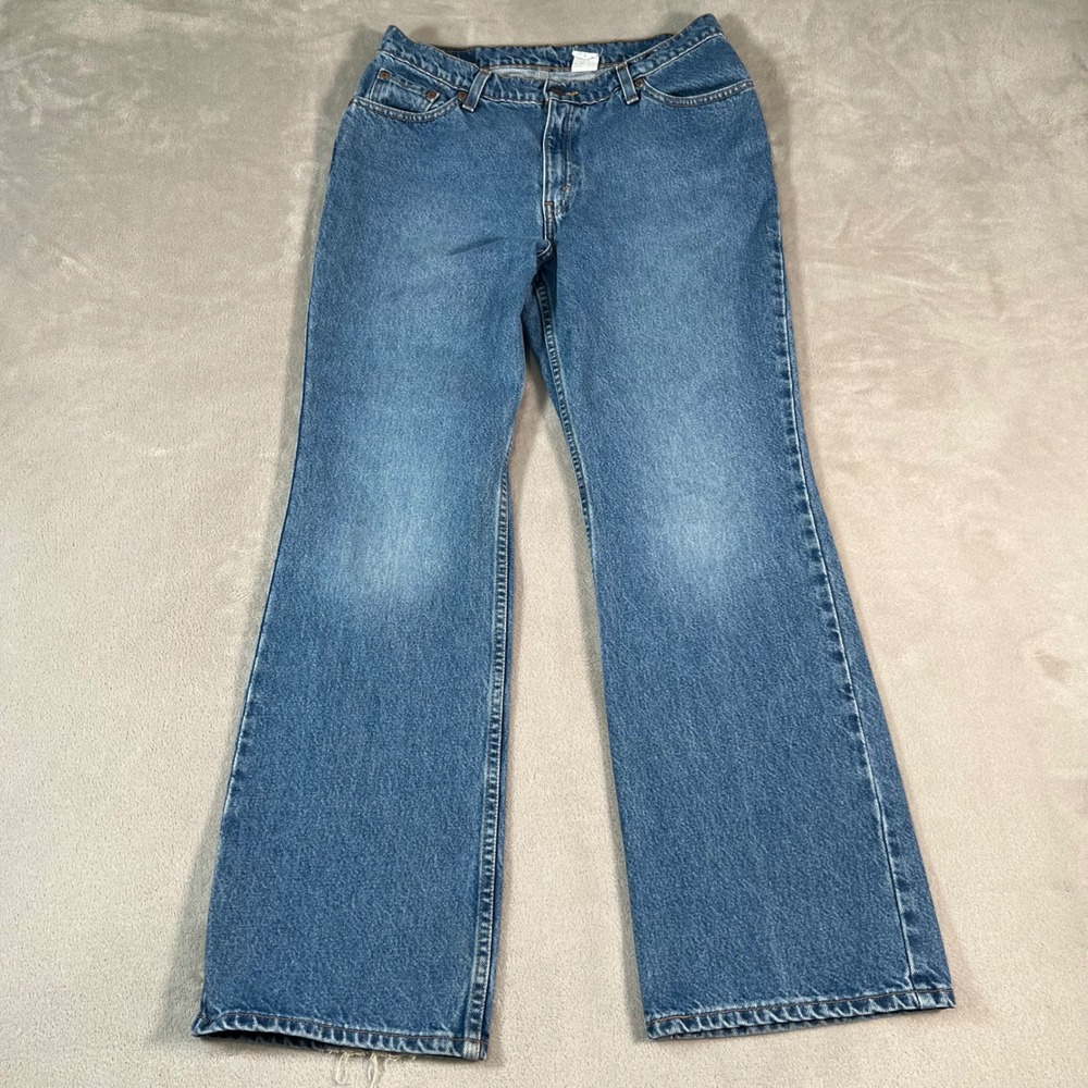 Vintage 90s Levis 517 Jeans Womens Size 13 JR Low Rise Bootcut Medium Wash Denim
